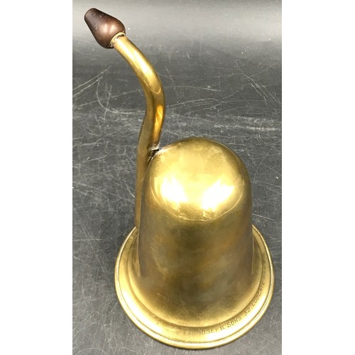 1195 - A 19thC Brass Ear Trumpet deaf aid by Lindsey & Sons, 32 Ludgate Hill, E.C. measuring approx 15cm h ... 