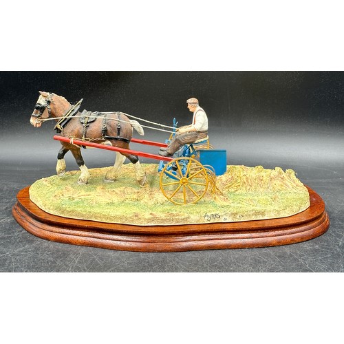 283 - Border Fine Arts 'Rowing Up', limited edition 636/950 - farmer, horse and rake, approx 39cm long x 1... 