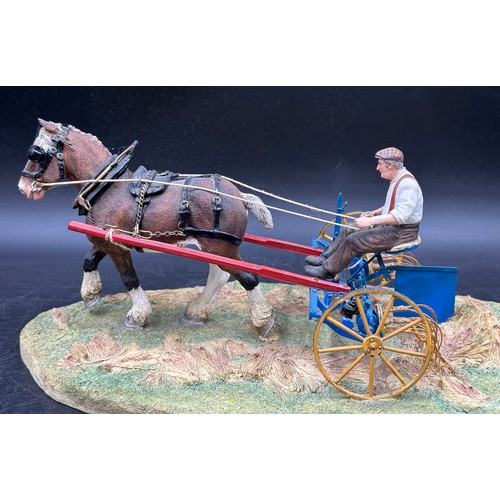 283 - Border Fine Arts 'Rowing Up', limited edition 636/950 - farmer, horse and rake, approx 39cm long x 1... 