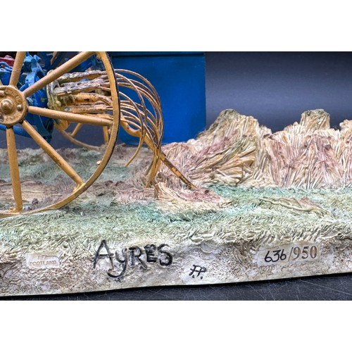 283 - Border Fine Arts 'Rowing Up', limited edition 636/950 - farmer, horse and rake, approx 39cm long x 1... 