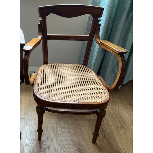 56 - A cane seated armchair. Marked J&J Kohn to underside.