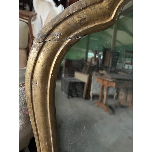 1225 - A 19thC gilt overmantle mirror 134cm h x 141cm w.