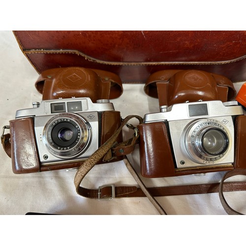 1317 - A miscellany to include 2 vintage cased Agfa Silette cameras, a Yashica FX-3 Super camera, a boxed A... 