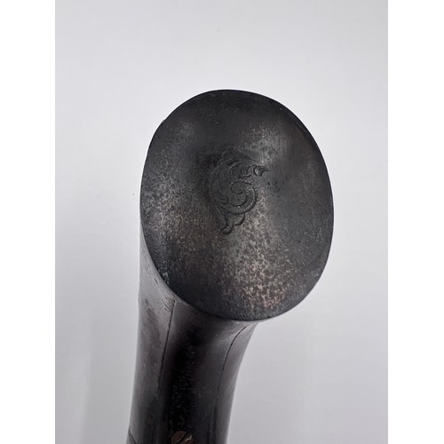 1209 - A pepper pot percussion cap six-shot pistol with walnut stock and engraved decoration.