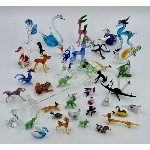 311 - Collection of 52 miniature glass items, varying sizes, majority Murano, to include gondola, seahorse... 