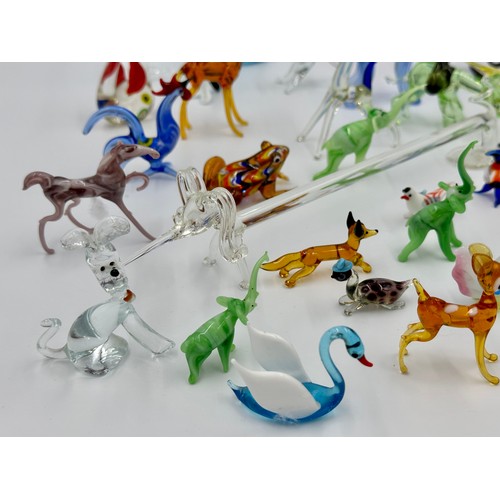 311 - Collection of 52 miniature glass items, varying sizes, majority Murano, to include gondola, seahorse... 