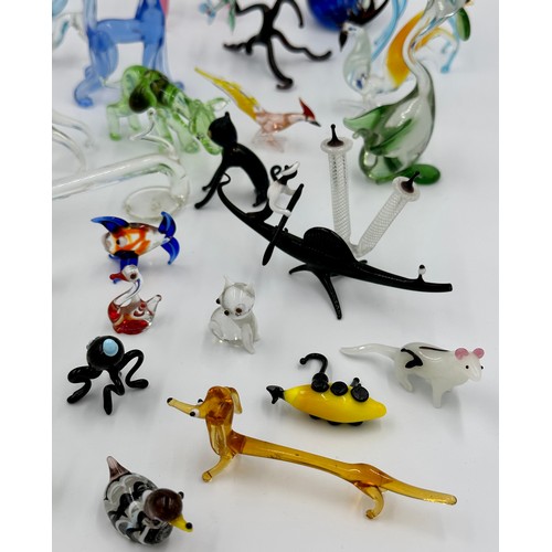 311 - Collection of 52 miniature glass items, varying sizes, majority Murano, to include gondola, seahorse... 