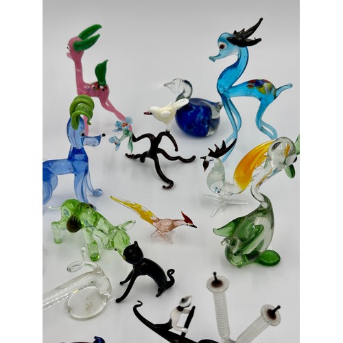 311 - Collection of 52 miniature glass items, varying sizes, majority Murano, to include gondola, seahorse... 