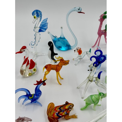 311 - Collection of 52 miniature glass items, varying sizes, majority Murano, to include gondola, seahorse... 