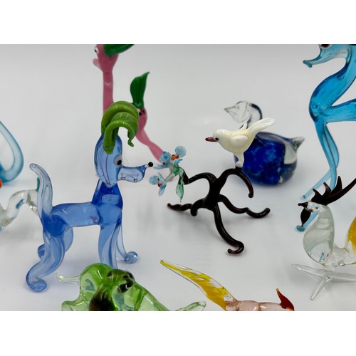 311 - Collection of 52 miniature glass items, varying sizes, majority Murano, to include gondola, seahorse... 