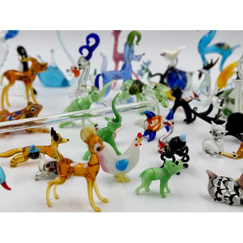 311 - Collection of 52 miniature glass items, varying sizes, majority Murano, to include gondola, seahorse... 