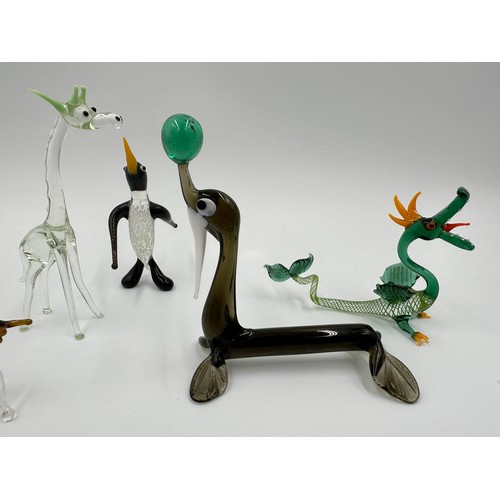 312 - Collection of 45 miniature glass items, varying sizes, majority Murano, to include snake, kingfisher... 