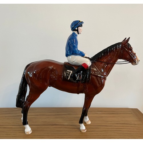 193 - Beswick Racehorse and Jockey Bay. Model No. JBH29 GR 121/250, with certificate.