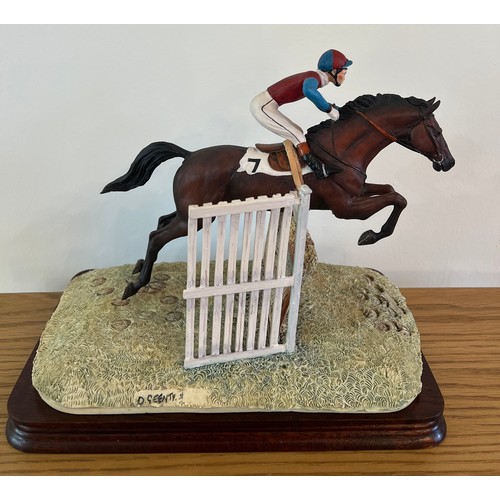 287 - Border Fine Arts - 'The Hurdler' model No. L51. By David Geety on wood base.