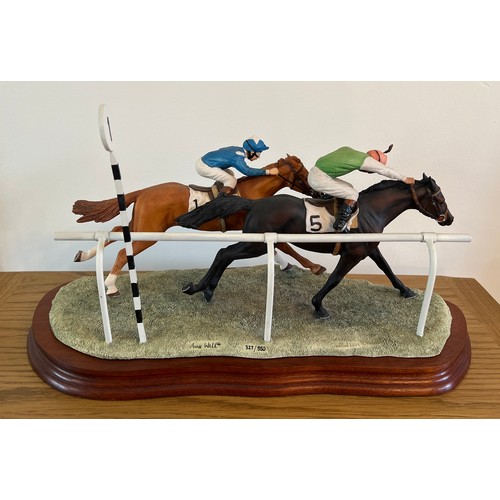 291 - Border Fine Arts 'The Final Furlong', model No. L109. 327/950 by Anne Wall, on wood base, with certi... 