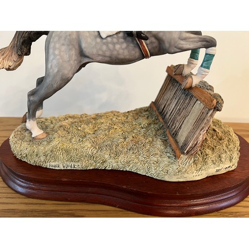 294 - Border Fine Arts - 'The Final Hurdle' model No. L156. 337/1850. By Anne Wall on wood base.