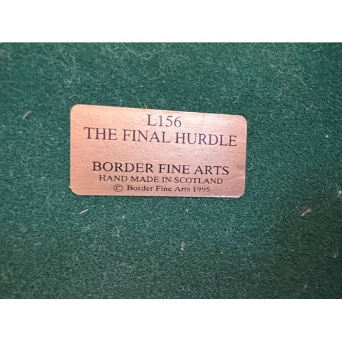 294 - Border Fine Arts - 'The Final Hurdle' model No. L156. 337/1850. By Anne Wall on wood base.