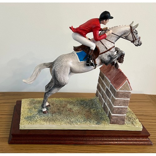 296 - Border Fine Arts - 'Show Jumping' model No. B0366. 210/850. By Rob Donaldson on wood base, with cert... 