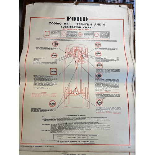 1142 - Thirty one vintage car lubrication charts to include Wolseley, Morris, MG 1100, Morris 1100, Vauxhal... 