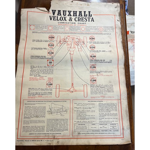 1142 - Thirty one vintage car lubrication charts to include Wolseley, Morris, MG 1100, Morris 1100, Vauxhal... 