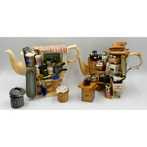 175 - A collection of large Novelty Teapots by Cardew Designs to include Dressing Table, Hardware Store 21... 