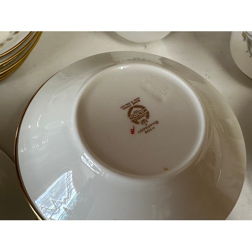 176 - A large quantity of Minton 'Rhapsody' H5248 tea and dinner ware comprising : 7 x dinner plates, 7 x ... 