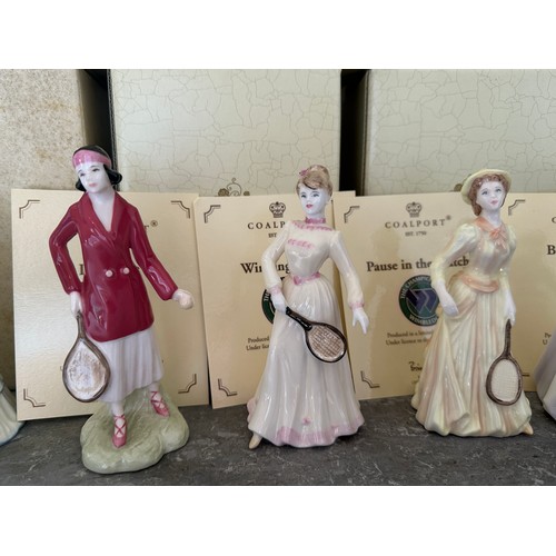 178 - A quantity of boxed Coalport figurines to include Anyone for Tennis 236/500, Love All 3/500, La Mode... 