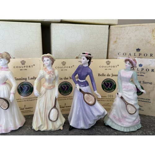 178 - A quantity of boxed Coalport figurines to include Anyone for Tennis 236/500, Love All 3/500, La Mode... 