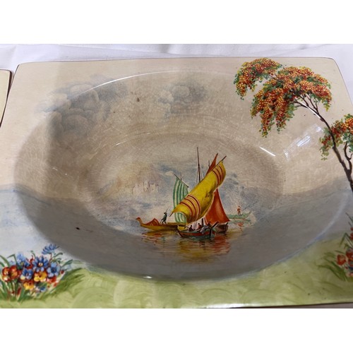 169 - A Royal Staffordshire (Clarice Cliff) The Biarritz fruit service and plate, Reg No. 784849. Plate si... 