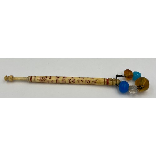 A 19thC bone lace bobbin inscribed William Bull hung 1871. William Bull ...