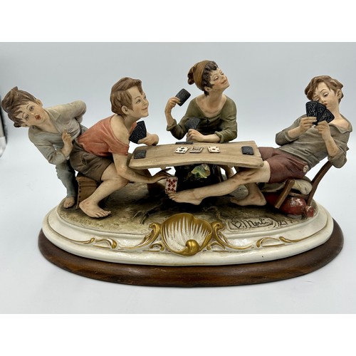 148 - Capodimonte - The Cheaters - A 20th century Italian Capodimonte porcelain group figure entitled 'The... 