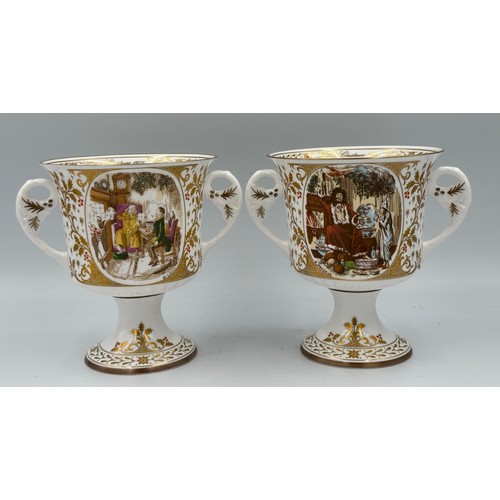 156 - Caverswall China Co Ltd : twin handled 1978 Christmas Goblet Ltd. edition 1084/2500 and 1979 Christm... 