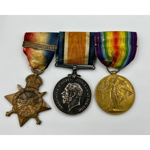 1198 - WWI Mons Star trio with War Medal and Victory Medal on clasp to the Army Services Corp named MS-1316... 