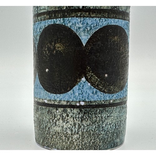 248 - Troika tube vase 14.5cm h with blue design.