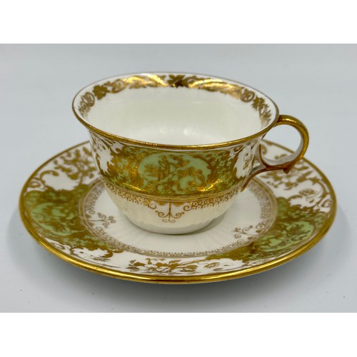 250 - Wedgwood pattern 85518 part china tea service 19thC green and gilt, comprising two jugs, 15.5cm h an... 