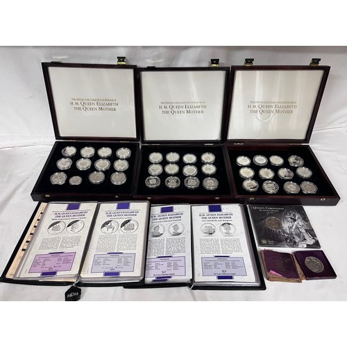 671 - The Official Coin Collection in Honour of HM Queen Elizabeth The Queen Mother, 71 coins, .925 silver... 