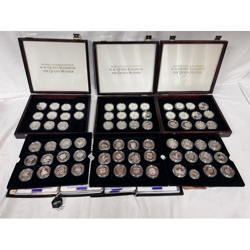 671 - The Official Coin Collection in Honour of HM Queen Elizabeth The Queen Mother, 71 coins, .925 silver... 