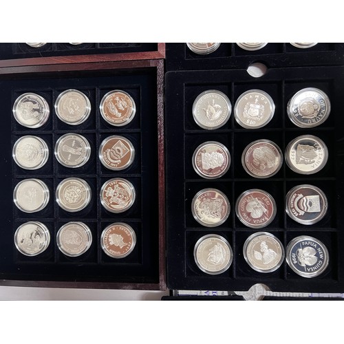 671 - The Official Coin Collection in Honour of HM Queen Elizabeth The Queen Mother, 71 coins, .925 silver... 