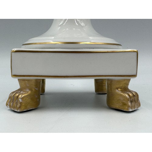 261 - Two Vista Alegre Portugal porcelain urns, in white and gold, 29.5 and 26cm together with a Vista Ale... 