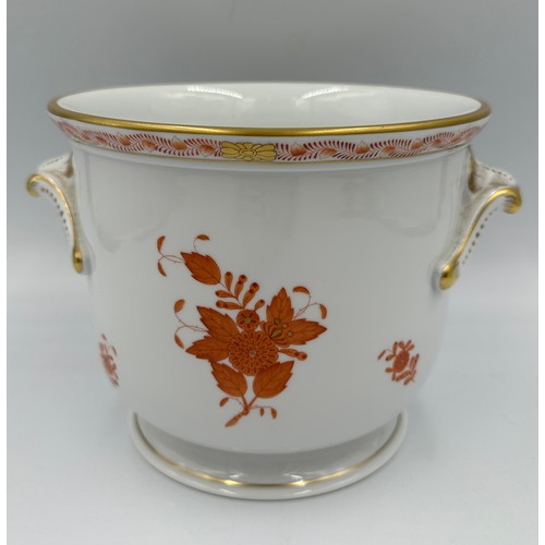 263 - Four hand painted and gilded planters to include three Portugese Vista Alegre with embossed sun face... 