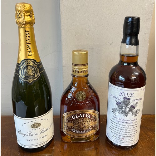 1135 - Alcohol to include a bottle of berry Bro.s & Rudd Ltd Champagne, Glayva Scotch Liqueur and Fine Old ... 