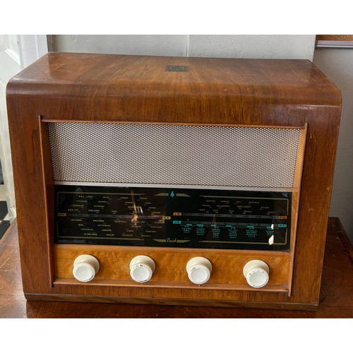 1254 - A vintage Bush radio. 50cm x 21cm x 29cm h.