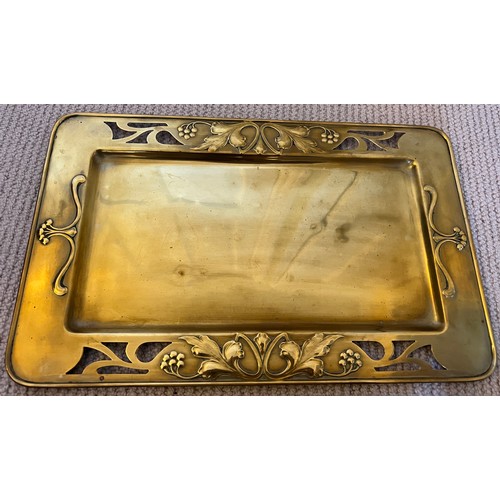 1182 - Brass to include Carl Deffner box, WMF tray 27cm x 43cm. 1896 Sankey & son chamber stick, Rose and g... 