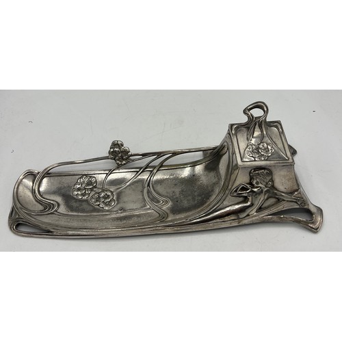 1184 - A WMF inkstand of Art Nouveau design stamped 331 to base. 31cm x 12cm.