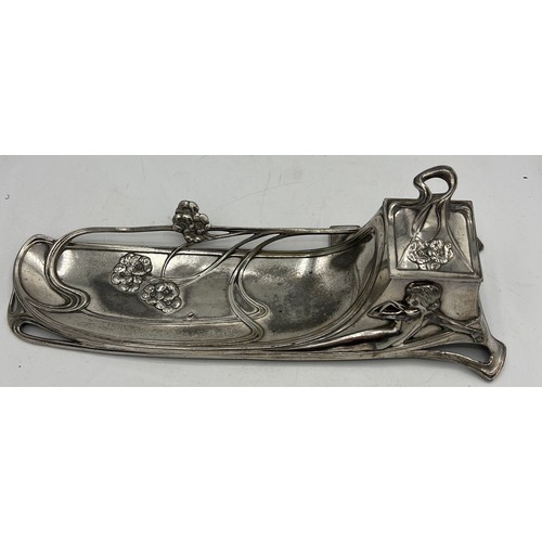 1184 - A WMF inkstand of Art Nouveau design stamped 331 to base. 31cm x 12cm.