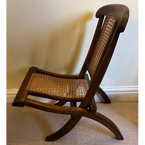 34 - Two chairs to include a child’s vintage folding chair with cane back and seat. Height to back 62cm t... 