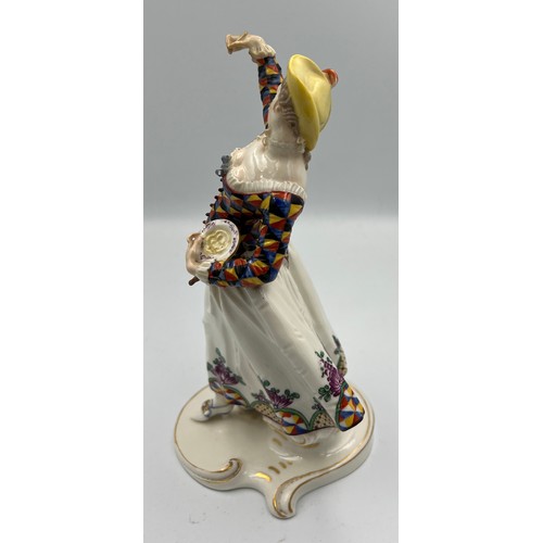 270 - A 20thC Nymphenburg Commedia dell’Arte figure of Columbine 20cm h.