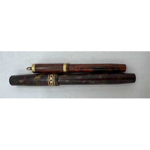 1229 - Two vintage pens, Conway Stewart Dinkie no. 526M and Swan visofil Mabie Todd & co Ltd. Both with 14c... 