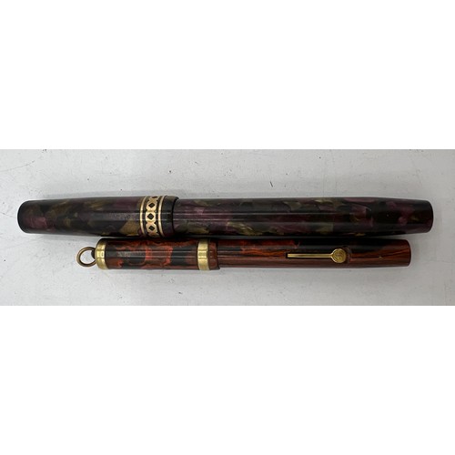 1229 - Two vintage pens, Conway Stewart Dinkie no. 526M and Swan visofil Mabie Todd & co Ltd. Both with 14c... 