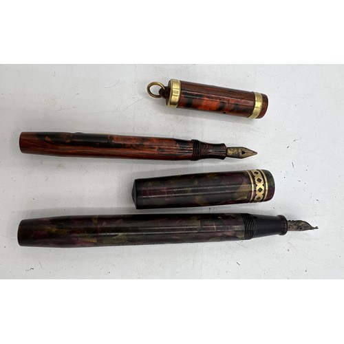 1229 - Two vintage pens, Conway Stewart Dinkie no. 526M and Swan visofil Mabie Todd & co Ltd. Both with 14c... 